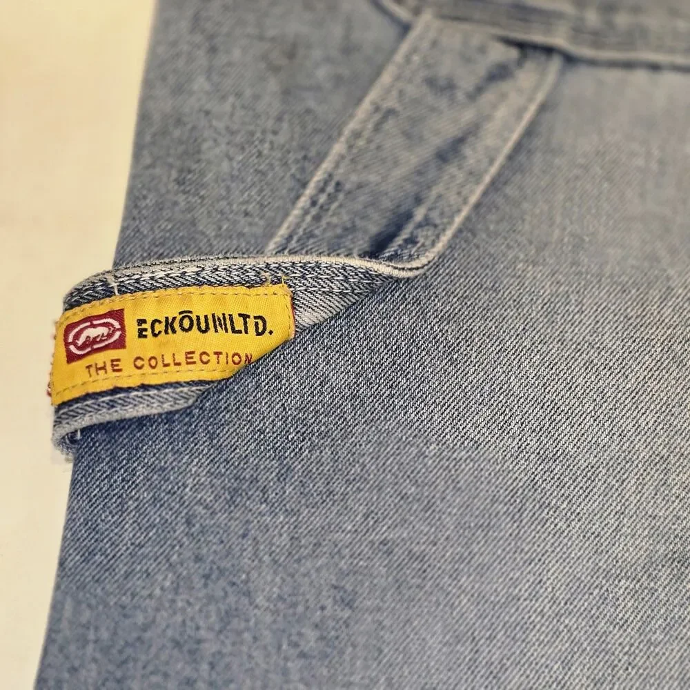 Ecko Unltd Baggy Carpenter Jeans Denim Embroidered Wash Mens Size 36 y2k